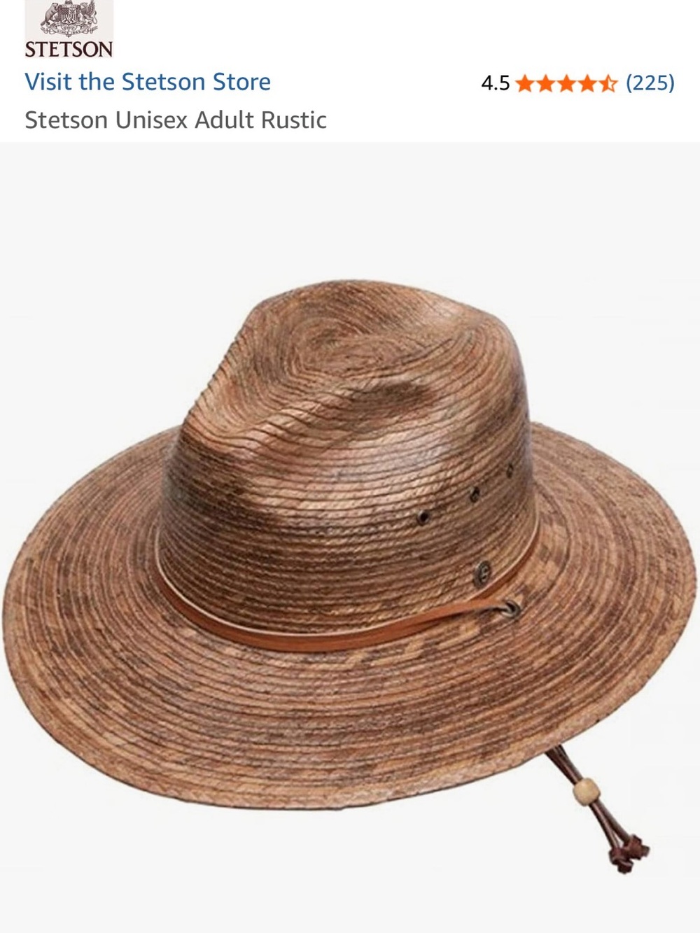 Stetson Rustic Straw Safari Hat - Brown Size Small